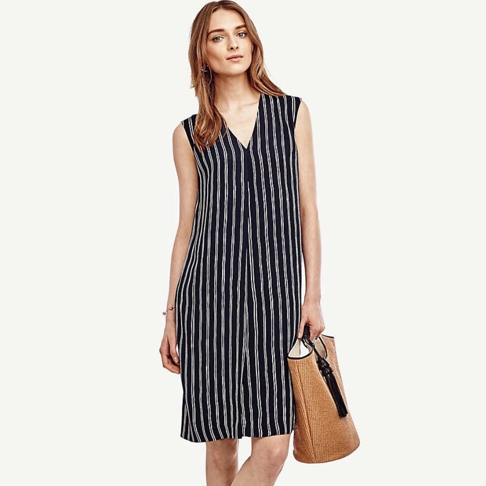 Ann Taylor Striped Sleeveless Shift Dress